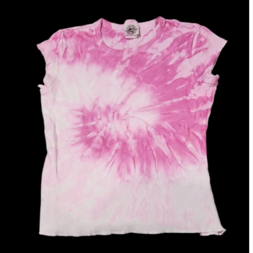 Vintage Jrs Lg Cotton Pink Tie-Dye Women's Top